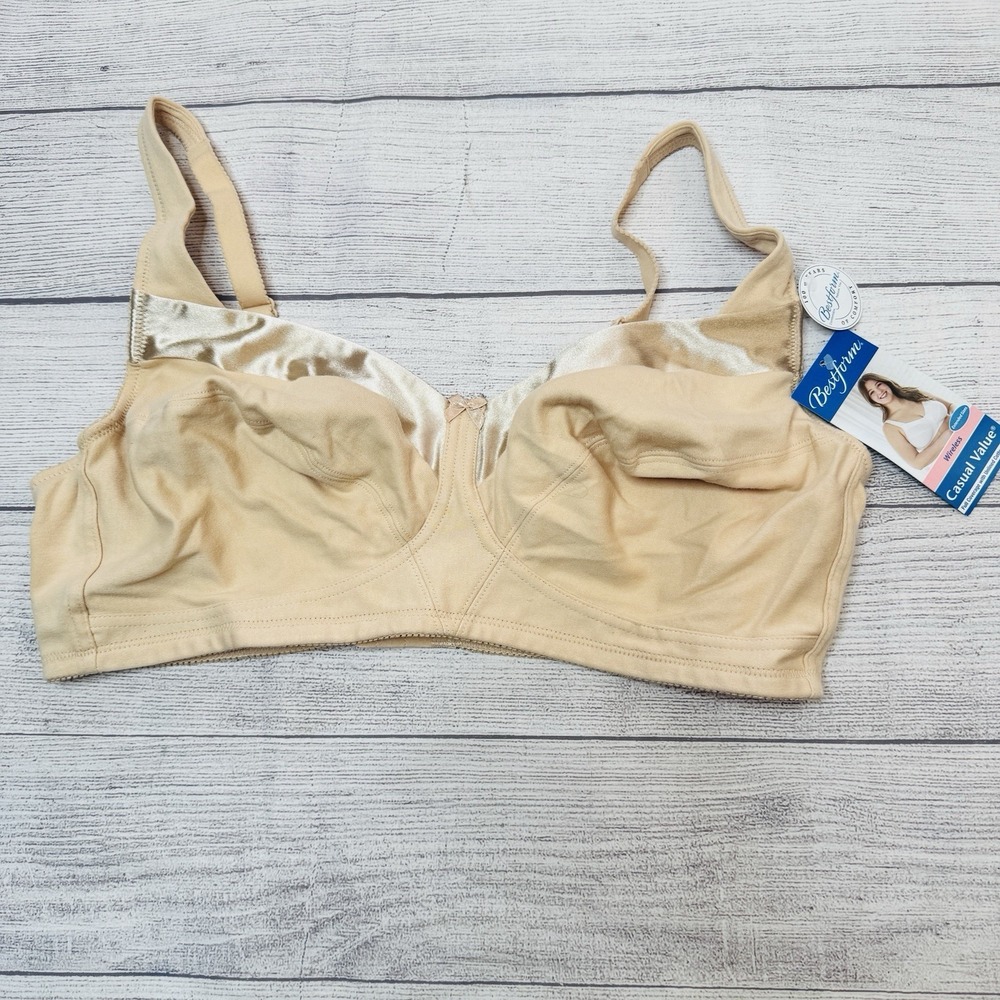 Bestform Comfortable‎ Wireless Bra Unlined Full Coverage 44C Nude NWT